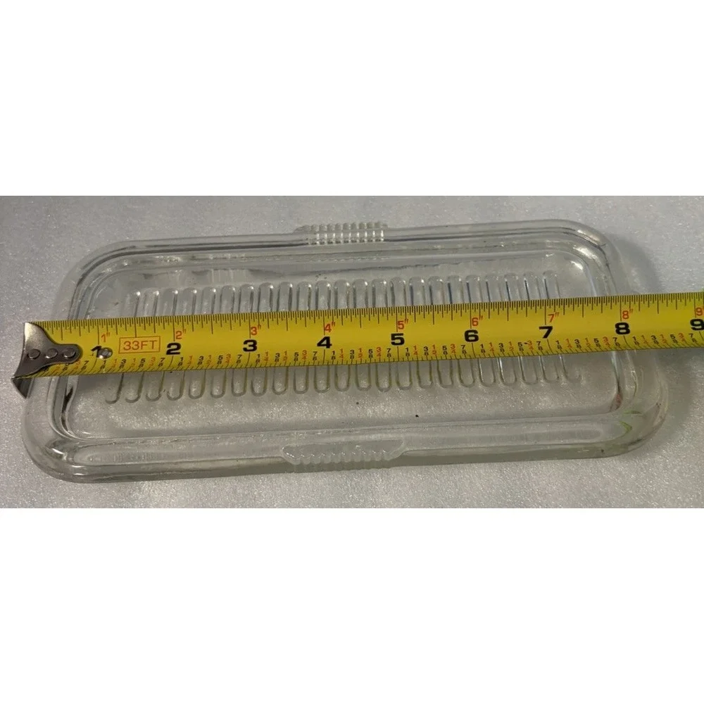 Vintage Clear Glass Refrigerator Dish Lid Ribbed Replacement 9